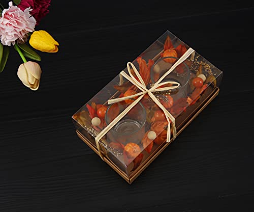 Decorative-Tealight-Candle-Holder-Glass-Votive-Candle-Holders-Sets-of-4-with-Artificial-Pumpkins-Maple-Leaves-Wreath-Ring-for-Thanksgiving-and-Halloween-Table-Fall-Decor-Centerpieces Decorative Tealight Candle Holder Glass Votive Candle Holders Sets of 4 with Artificial Pumpkins Maple Leaves Wreath Ring for Thanksgiving and Halloween Table Fall Decor Centerpieces