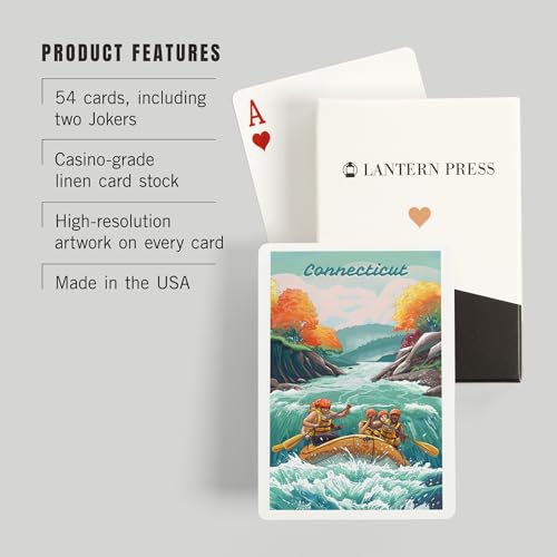 Lantern Press Connecticut, BARAJA DE PÓKER 52 CARTAS miniatura 3