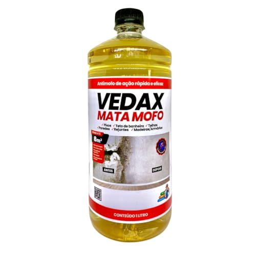 Mata Mofo Vedax 1 Litro Antimofo Guarda Roupa Parede Banheiro Anti Bolor Armário Madeira Rejunte