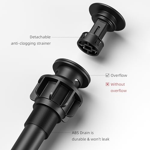 Image of Rywuanku Matte Black Bathroom Faucet Waterfall Spout, Single Handle Sink Faucet with Pop-up Drain & Deck Plate, Modern 1 Hole Vanity Faucet for Vessel Sink