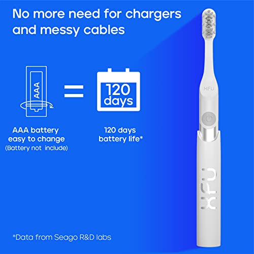 Seago Battery Electric Toothbrush with 2 Brush Heads, Travel Toothbrush Portable Toothbrush, Sonic Electric Toothbrushes for Adults and Kids, Battery not Included, SG2102 (Silver) - Image 6