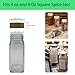 16 Pcs Bamboo Spice Jar Lids Fits Square Containers Seasoning Bottle Sealing Lids Fit Only 4 oz and 8 oz (Bamboo)