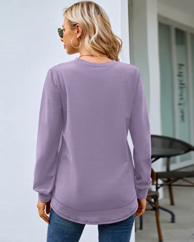 Image of MOLERANI Sweatshirts for Women Casual Long Sleeve Crewneck Shirt Tunic Tops | Pullovers, Soft Lightweight Warm Fabric, Loose Fit, Fall Winter Trendy Clothes, Daily Wear, Workout, Outdoor Outfits