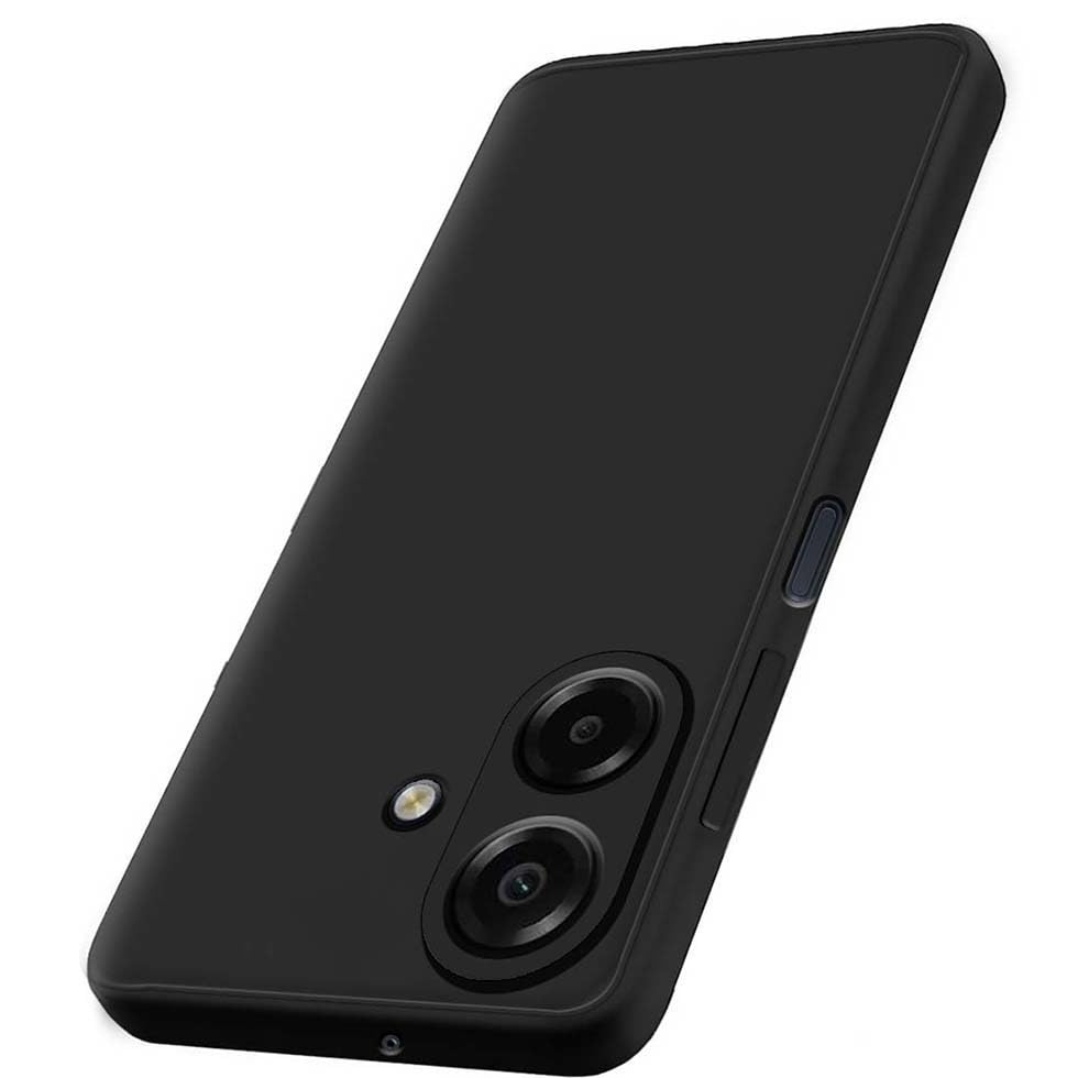 Image of Fashionury Liquid Silicon Back Cover for Samsung Galaxy M17e 5G / F70e 5G / M07 / F07 / A07 / A07 5G | Camera Protection | Inner Velvet Fabric | Anti-Fingerprint | Ultra Slim Case (Black)