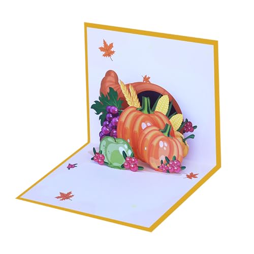 lanema 3D Pop up Abóbora Folha de Bordo Cartão de Ação de Graças Festival Cartões de Papel para Aniv
