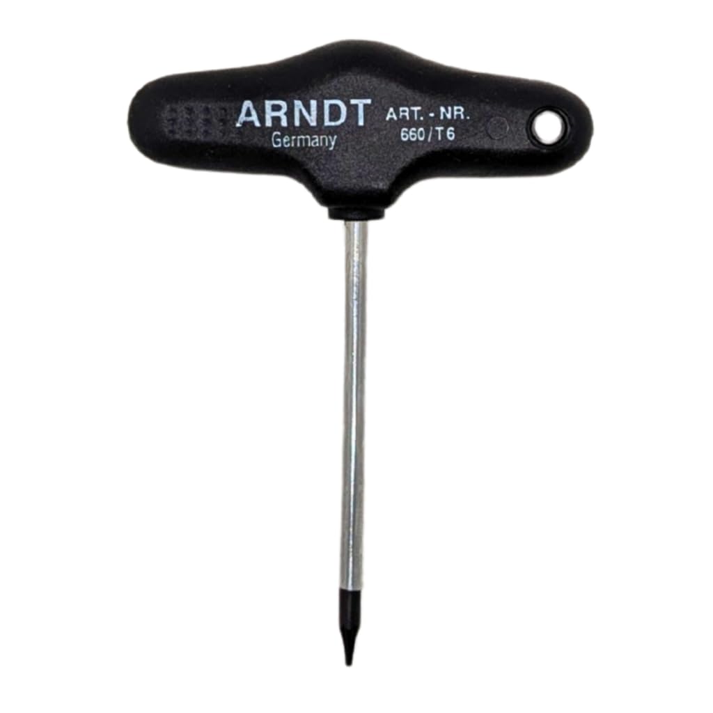 ARNDT Germany Torx T6 T-Handle Screwdriver | Chrome Vanadium Steel Shaft | Ergonomic Grip T Bar Handle Star Hex | Holding Function | Professional Star Screwdriver for Repair & DIY