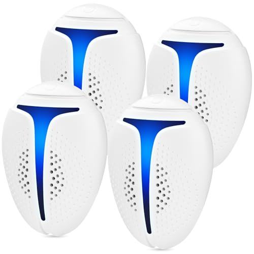 Padonco Repelente de plagas ultrasónico enchufable, paquete de 4 repelentes de ratones para cocina, ático y garaje, dispositivo eficaz de control de roedores para reducir la actividad de ratones