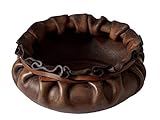Leather Catchall Tray Valet Storage-Dump Tray for Home and Office,Handmade Decorative Bowl for Sundries,Nightstand Tray,Jewelry Tray,Candy Holder,Full Grain Vegetable Tanned Leather,Dark Brown