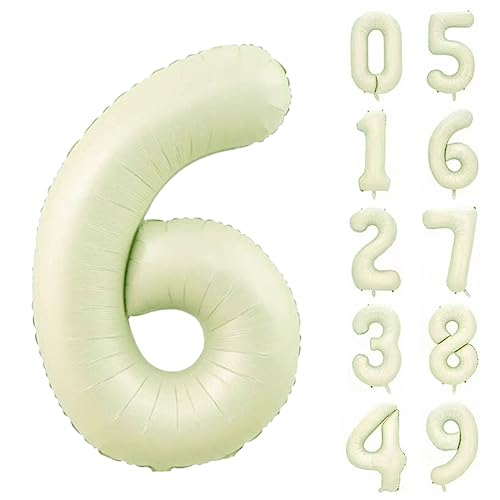 Diva 数字バルーン ビッグ約90cm バルーン 風船 大きい 巨大 数字 ビッグバルーン 大きい風船 飾り付け 誕生日 記念日 イベント 内祝い くすみ 6 クリームグリーン