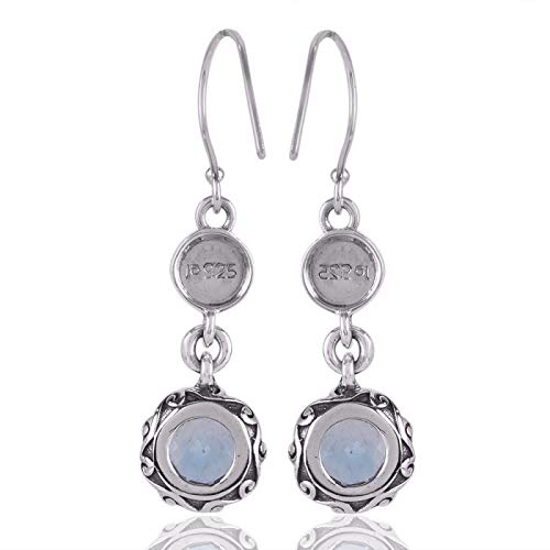 925 Sterling Silber blauer Topas Vintage Ohrringe Muttertagsgeschenk