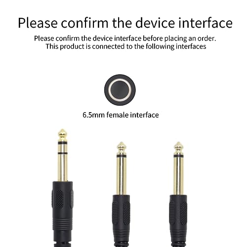 Cable divisor estéreo QIANRENON 1/4 pulg TRS a dual TS, 1.5 m miniatura 3