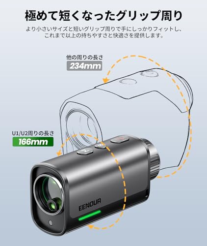 Amazon.co.jp: EENOUR ゴルフレーザー距離計 【U2 黒白2点セット】 超