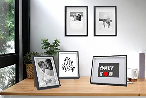 6x4 '' Black & White Two Tone Picture Frame Set of 3 , Boxed Garllery wooden Inlay Photo Frame 6 x 4 inch, stylish 4 x 6'' photo frame With Glass For Wallmounted & Desk Top
