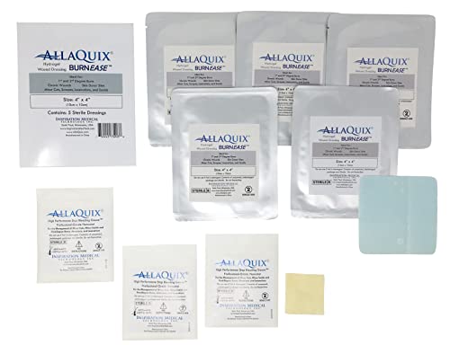 Wound Gauze Combo Pack Bundle: AllaQuix High Performance + AllaQuix BurnEase (Includes 3 Pack of High Performance - Large (2"x2"Square) + Box of 5 Hydrogel (X-Large 4-inch Square)) miniatura 1