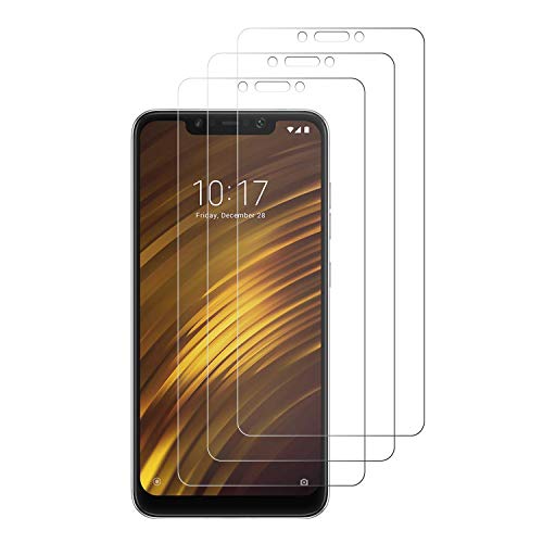 Loyiigo [3 Unidades] Protector Pantalla Xiaomi Pocophone F1, 9H Dureza - Alta Transparencia - 2.5d Bord, Cristal Templado Xiaomi Pocophone F1
