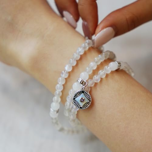 Image of Five Elements 18K Gold Vermeil 3 Layered Crystal Gemstone Beads Bracelet & Necklace for women Solid 925 Sterling Silver 18K Gold or White Gold Plated jewelry