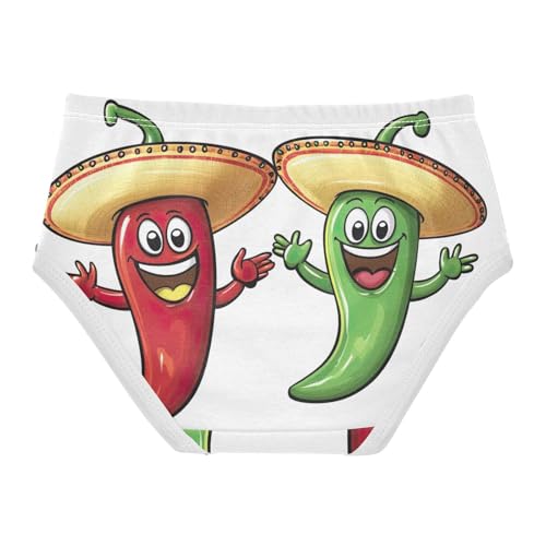 Happy Red Green Chili Peppers Toddler Underwear Floral 2t Cotton Panties for Girl Colorful Briefs Undies Kids2