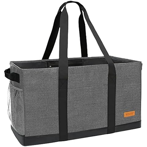 WONDAY Large Stand Up Utility Tote Bag, Reusable Grocery Bags Foldable with Waterproof Bottom, Extra Large Tote Bag with Handles and Pockets for Grocery Stores, Picnics, Beaches, Camping Cover