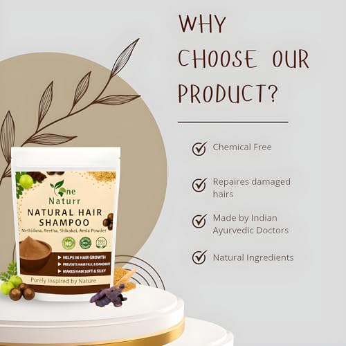 Image of Natural hair Shampoo for prevents hair fall & Anti-dandruff, And helps in hair growth Ayurvedic herbal shampoo powder nourieshes the hair & makes it Soft & Shiny (200g)