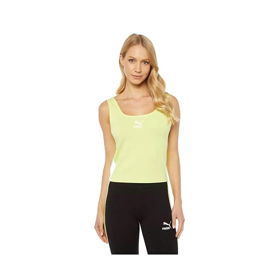 PUMA Women's Classics Tank, Sunny Lime, L