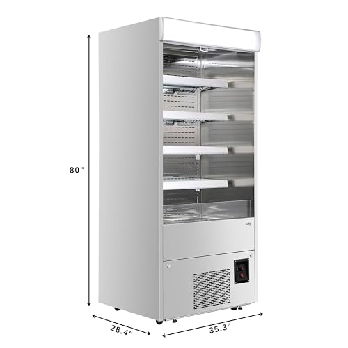 Image of KoolMore 35.3 in. Open-Air Merchandiser Grab and Go Refrigerator, ETL Listed for Safety and Sanitation, 18 cu. ft. in Stainless Steel (KM-CDA-18C-SS)