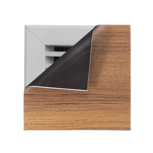 PATIKIL Rejillas Magnéticas Ventilación Cuadradas 8x8 Pulgadas, Cubiertas Para Rejillas De Piso Para Bloquear Aire Y Reducir Ruido Para Hogar Piso Pared Techo, Textura De Madera