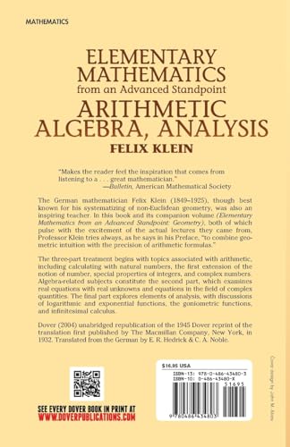 Elementary Mathematics from an Advanced Standpoint: Arithmetic, Algebra, Analysis (Dover Books on Mathematics) - Image 2
