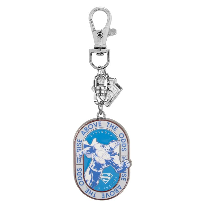 Image of STRIDERS Superman Logo Metal Keychain Stylish Superhero Key Ring for Bike, Car & Backpack