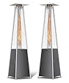 HUGROVE Pyramid Patio Heater, 48,000 BTU Rapid Heating Outdoor Propane Heater With Wheels and Weatherproof Cover, Triple Protection System for Patio, Backyard, Garden, Pool