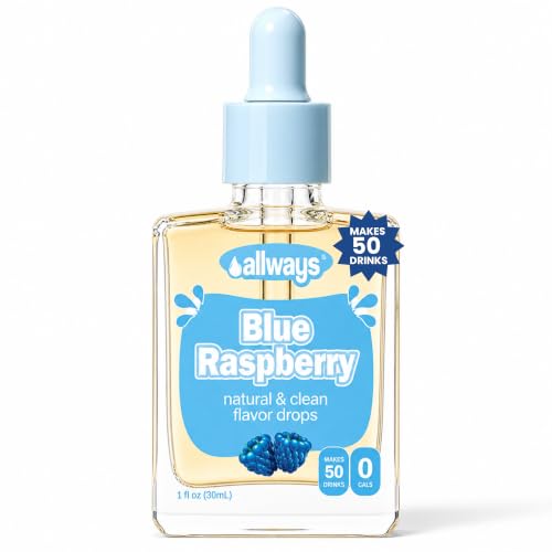Allways Drops Blue Raspberry Water Enhancer | Sugar Free | 50 Servings