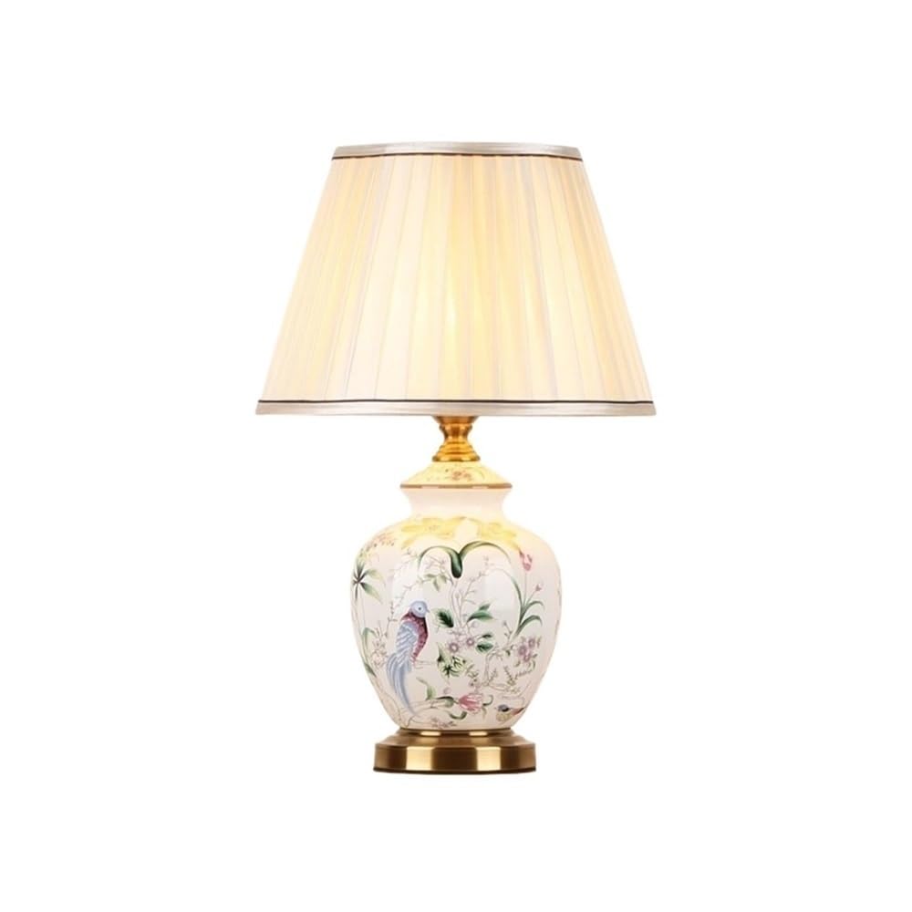 Hhmmei2024-23 Table Lamps Retro Ceramic Study Table Lamp Living Room Simple Bedside Bedroom(Small)