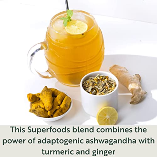 Image of LUXMI Estates Turmeric Ginger Herbal Tea 15 Tea Bags (30 Gram)Pack Of 6|Certified Usda Herbal Tea|Organic Turmeric,Ginger,Cardamom,Black Pepper|Healthy Response To Inflammation (90 Cups)