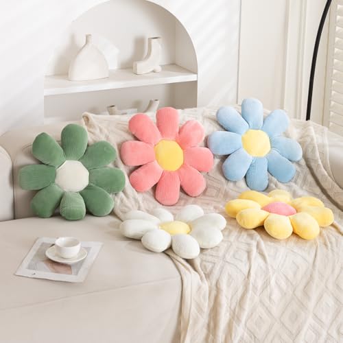 Image of HOKIPO Flower Shaped Plush Throw Pillow Cushion for Sofa, Couch, Chair, Bed, Bedroom, Nursery, Props or Home Decor - 37 cm, Baby Pink (AR-5921-PNK)