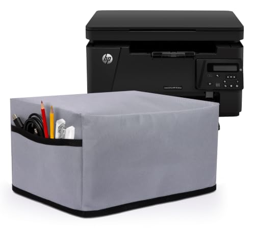 Image of Cranique Printer Cover for HP M126nw LaserJet Pro MFP for Home & office, Easy to clean, Durable Fabric, Foldable design, Dustproof, Water Resistant, Accessory Pocket (M126NW-Grey)