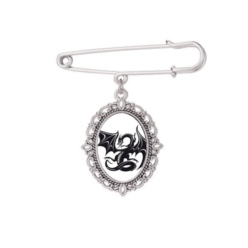 Broche en forme de dragon de taille M au design ciselé pour une robe chic - 5