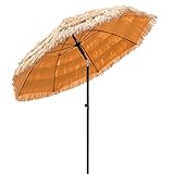 Funsite 6ft Tiki Umbrellas for Outside, UV Protect Thatch Umbrella with Tilt Design, Thatch Patio Umbrella for Outdoor Tiki Bar, Tropical Palapa Tiki Hut Hawaiian Hula Beach Umbrella