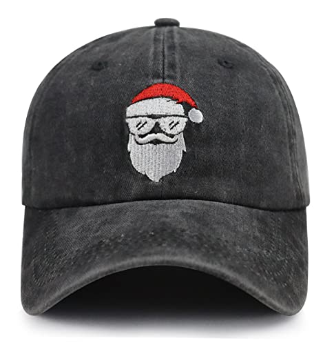 Xpayzere Christmas Decorations Baseball Cap for Men Women Merry Santa Hat Funny Adjustable Cotton Embroidered Xmas Holiday Hat for Christmas New Year Festive Holiday Party Supplies