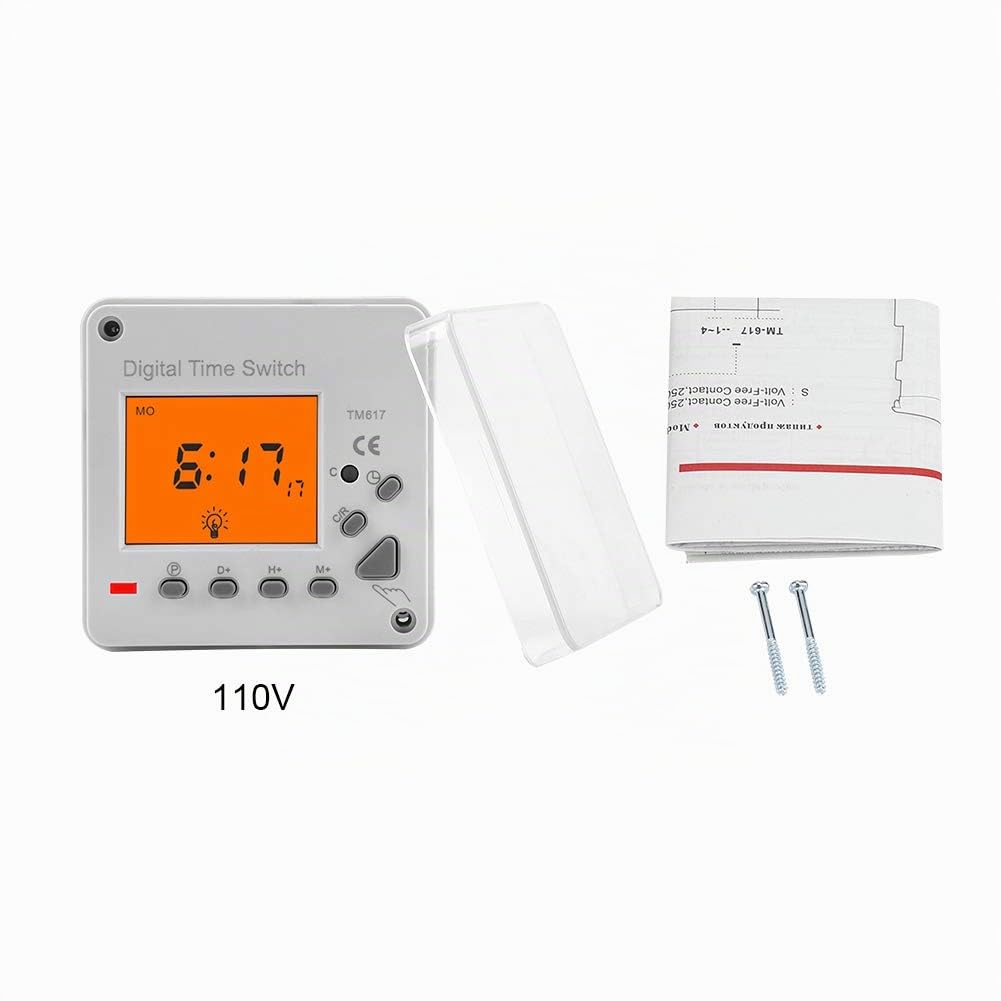 Digitale Zeitschaltuhr 220V, 7 Tage Programmierbar, 168 Stunden Timer, Elektrischer Zeitschalter für Haushaltsgeräte