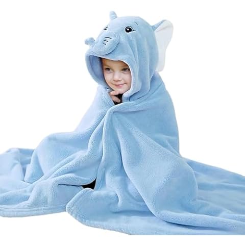 Decalsweet Elephant Hooded Towel for Kids Cover