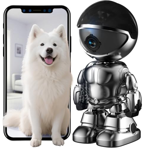 Image of Indoor Security Camera WiFi, 5G&2.4G Robot Security Cameras Wireless Indoor for Home Security, Baby /Dog /Pet Camera with Phone App,360 PTZ Nanny Cam with Motion Sensor & Night Vision