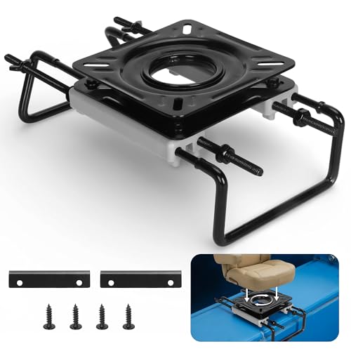 Image of Veppak-Clamp-On Boat Seat Swivel Base Mount, 360-Degree Rotation Boat Seat Pedestals and Bases , Adjustable 7.5-18 Inch, Fits Jon Boat Kayak Canoe Marine Seats