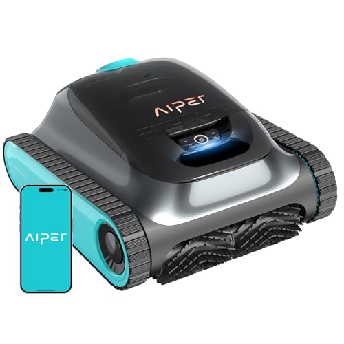 (2025 Upgrade) Aiper Scuba S1 Robotic Pool Cleaner, Wall & Waterline Cleaning, Double Filtration, Extended 180-Min Battery Life, Smart Navigation, App Support, OTA Upgrade Sky&Gray