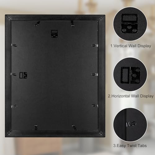 Image of 16x20 Frames Gold Wood 16x20 Picture Frames for Wall | Real Glass, Matted 11x14 or 16 x 20 Photos, Easy Photo Changes, Wall Hanging