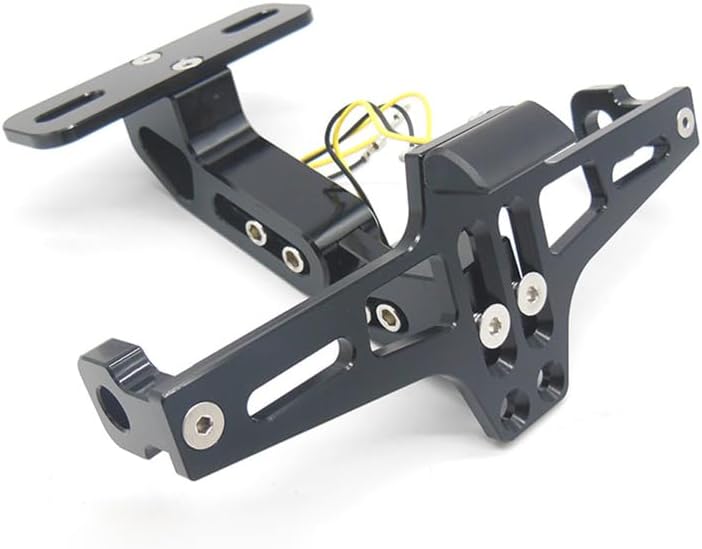 Motorcycle Modified Airplane License Plate Frame for Yamaha YZ450F, Adjustable Aluminium Alloy License Plate Frame Accessories, Black