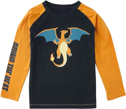 Pokémon Kids - Glurak - Bring The Heat Unisex Langarmshirt schwarz/orange 134/140