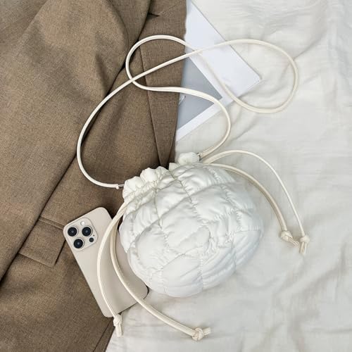 Stylish Quilted Bag For Women Puffer Bucket With Drawstring Spacious Shoulder Bag For Work School Outdoor Activities Women's4