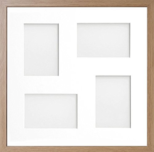 Allington Range 40x40-cm Beech Picture Photo Frame with White 4-Aperture Mount for Image Size 6x4-inch (Mix)