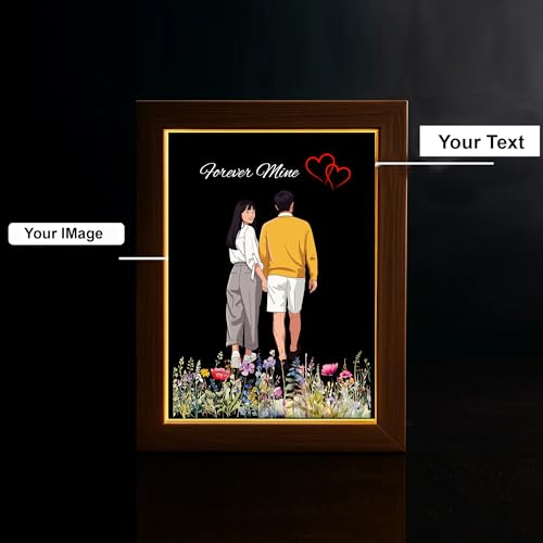 Image of Customized Acrylic Photo Frame Personalized Name, Photo Text | Premium Gift for Birthday AnniversaryGift for Couples HD Print with Name Picture | Unique Gift All Occasions (Customized Desgin 1)
