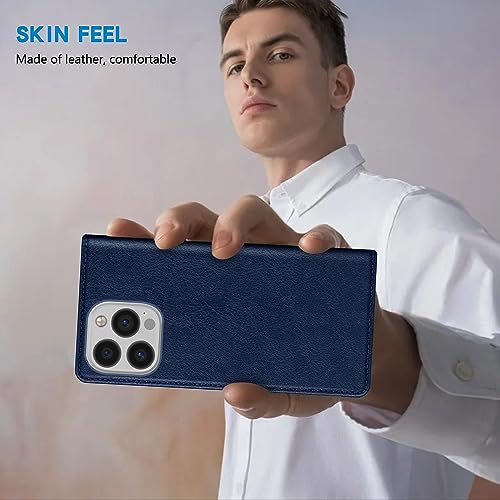 Image of ZZXX for iPhone 13 Pro Wallet Case Strong Magnetic 6.1 inch,Blue