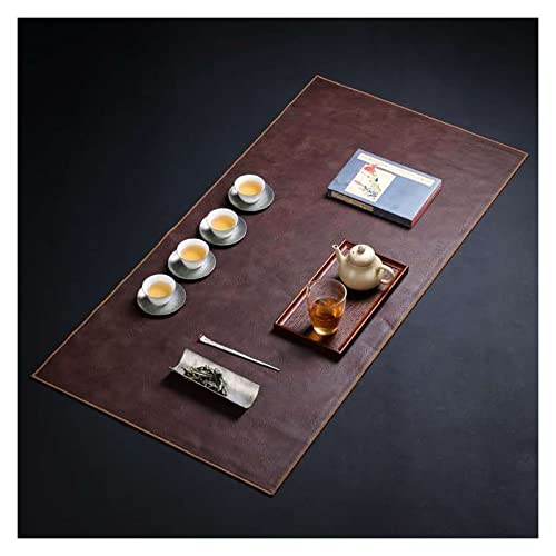 Chemin de table en cuir véritable imitation marron grand format chic